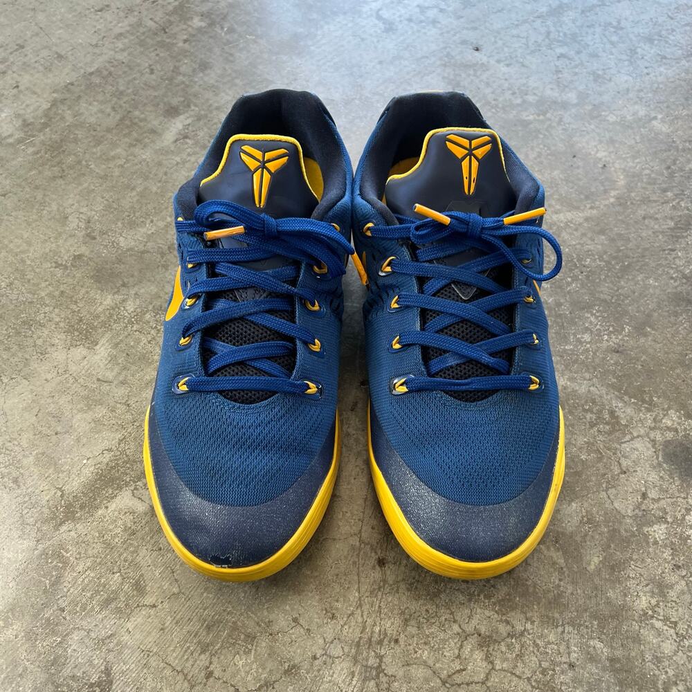 Nike Kobe 9 EM GS Gym Blue University Gold 7Y / Women’s 8.5 Warriors - Picture 3 of 12